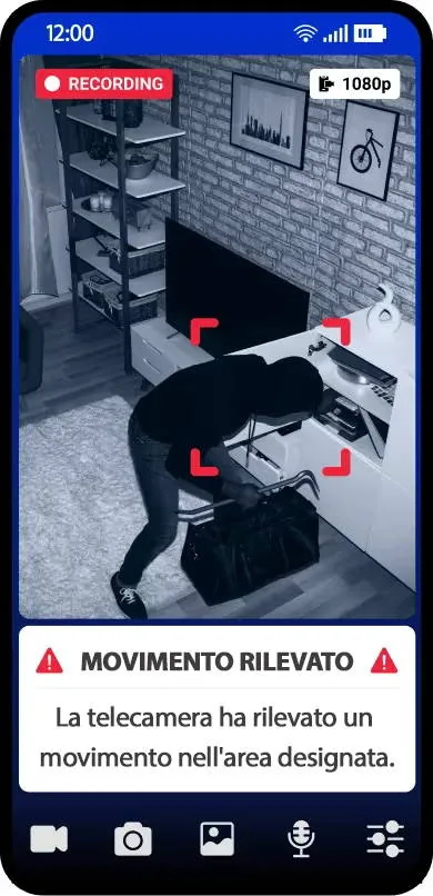 Zaslon aplikacije s obavijesti o otkrivenom kretanju